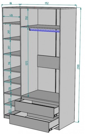 Шкаф Мальта H216 в Муравленко - muravlenko.ok-mebel.com | фото 2