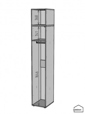 Шкаф с антресолью Linnea MHR-1A-1 2450х400х510 (ДВ-М 11.1.25) в Муравленко - muravlenko.ok-mebel.com | фото 3
