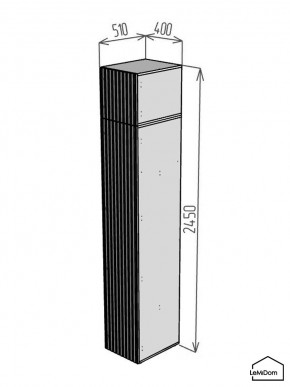 Шкаф с антресолью Linnea MHR-1A-2 2450х400х510 (ДВ-М 11.1.25) в Муравленко - muravlenko.ok-mebel.com | фото 2