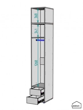 Шкаф с антресолью Linnea MHR-1A-3 2450х400х510 (ДВ-М 11.1.25) в Муравленко - muravlenko.ok-mebel.com | фото 3