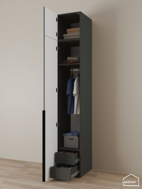 Шкаф с антресолью Linnea MHR-1A-3 2450х400х510 (Графит-М 11.1.25) в Муравленко - muravlenko.ok-mebel.com | фото 5