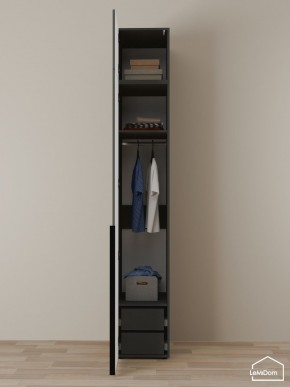 Шкаф с антресолью Linnea MHR-1A-3 2450х400х510 (Графит-М 11.1.25) в Муравленко - muravlenko.ok-mebel.com | фото 6