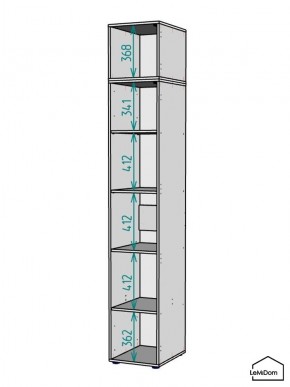 Шкаф с антресолью Linnea MHR-1POA-2 2450х400х510 (Белый-М 11.1.2) в Муравленко - muravlenko.ok-mebel.com | фото 3