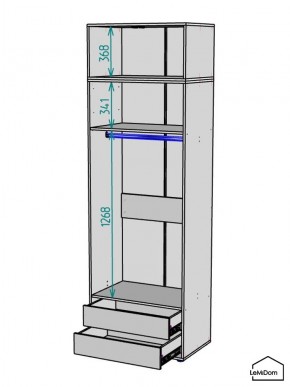 Шкаф с антресолью Linnea MHR-2A-3 2450х800х510 (ДВ-М 11.1.25) в Муравленко - muravlenko.ok-mebel.com | фото 3