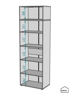Шкаф с антресолью Linnea MHR-2POA-2 2450х800х510 (Белый-М 11.1.1) в Муравленко - muravlenko.ok-mebel.com | фото 3