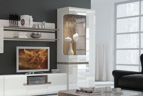 Шкаф с витриной 3D/TYP 01L, LINATE ,цвет белый/сонома трюфель в Муравленко - muravlenko.ok-mebel.com | фото 6