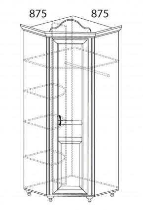 Шкаф угловой №562 "Алиса" (угол 875*875) в Муравленко - muravlenko.ok-mebel.com | фото 2