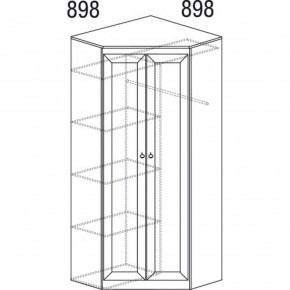 Шкаф угловой №606 Инна (угол 898*898) Денвер темный в Муравленко - muravlenko.ok-mebel.com | фото 3