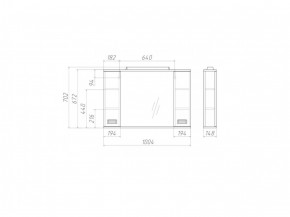 Шкаф-зеркало Cube 100 Эл. Домино (DC5013HZ) в Муравленко - muravlenko.ok-mebel.com | фото 2