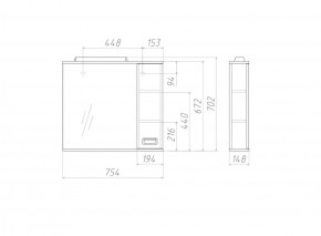 Шкаф-зеркало Cube 75 Эл. Правый Домино (DC5009HZ) в Муравленко - muravlenko.ok-mebel.com | фото 3