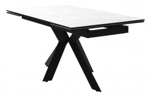 Стол BELLUNO 160 MARBLES KL-99 Белый мрамор матовый, итальянская керамика/ черный каркас, ®DISAUR в Муравленко - muravlenko.ok-mebel.com | фото 2