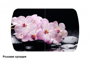 Стол Бостон 900*600 (опоры Брифинг) Стекло/фотопечать Розовая Орхидея в Муравленко - muravlenko.ok-mebel.com | фото