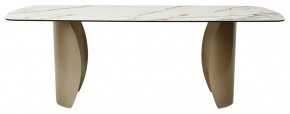 Стол BRONTE 220 KL-188 Контрастный мрамор матовый, итальянская керамика/ Шампань, ®DISAUR в Муравленко - muravlenko.ok-mebel.com | фото 2