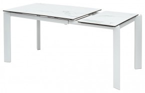 Стол CORNER 120 HIGH GLOSS STATUARIO керамика, стекло/ белый каркас, ®DISAUR в Муравленко - muravlenko.ok-mebel.com | фото 3