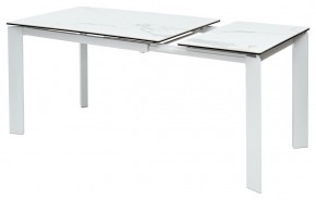 Стол CORNER 120 HIGH GLOSS STATUARIO керамика, стекло/ белый каркас, ®DISAUR в Муравленко - muravlenko.ok-mebel.com | фото 4