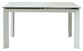 Стол CREMONA 180 KL-188 Контрастный мрамор матовый, итальянская керамика/ белый каркас, ®DISAUR в Муравленко - muravlenko.ok-mebel.com | фото 2