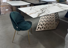 Стол ENNA 220 KL-188 Контрастный мрамор матовый, итальянская керамика/ каркас цвета шампань, ®DISAUR в Муравленко - muravlenko.ok-mebel.com | фото 8