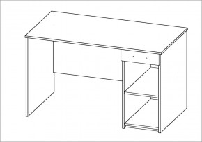 Стол КАСТОР письменный с одной тумбой и одним ящиком, цвет белый в Муравленко - muravlenko.ok-mebel.com | фото 2