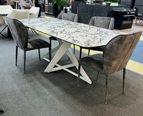 Стол VICENZA 220 BULGARI WHITE, керамика / белый, ®DISAUR в Муравленко - muravlenko.ok-mebel.com | фото 2