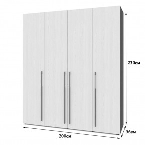 СТОУН С41 Шкаф 4-х створчатый с ящиками (серый дуб/белый) в Муравленко - muravlenko.ok-mebel.com | фото 2