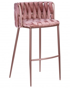 Стул барный DOBRIN EMMA ROSE GOLD, розовый велюр (VF-10) в Муравленко - muravlenko.ok-mebel.com | фото