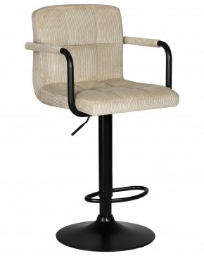 Стул барный DOBRIN KRUGER ARM BLACK, бежевый вельвет (LAR-E2041-04) в Муравленко - muravlenko.ok-mebel.com | фото