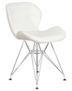 Стул обеденный DOBRIN BUTTERFLY CHROME, ножки хром, цвет белый в Муравленко - muravlenko.ok-mebel.com | фото 2