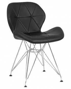 Стул обеденный DOBRIN BUTTERFLY CHROME, ножки хром, цвет чёрный в Муравленко - muravlenko.ok-mebel.com | фото
