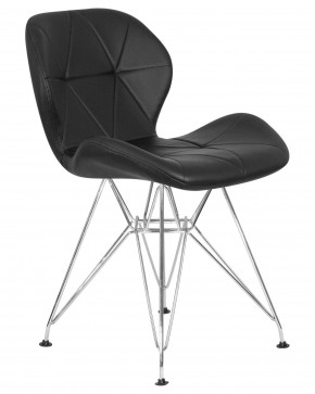 Стул обеденный DOBRIN BUTTERFLY CHROME, ножки хром, цвет чёрный в Муравленко - muravlenko.ok-mebel.com | фото 2