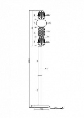 Торшер Maytoni Pattern MOD267FL-L32G3K в Муравленко - muravlenko.ok-mebel.com | фото 3