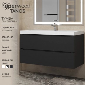 Тумба под раковину Uperwood Tanos 100 см, подвесная, черная матовая в Муравленко - muravlenko.ok-mebel.com | фото 3