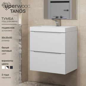 Тумба под раковину Uperwood Tanos 50 см, подвесная, белая матовая в Муравленко - muravlenko.ok-mebel.com | фото 6