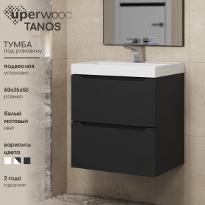 Тумба под раковину Uperwood Tanos 50 см, подвесная, черная матовая в Муравленко - muravlenko.ok-mebel.com | фото 4