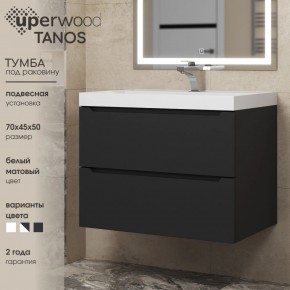 Тумба под раковину Uperwood Tanos 70 см, подвесная, черная матовая в Муравленко - muravlenko.ok-mebel.com | фото 3