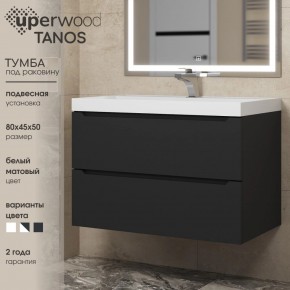 Тумба под раковину Uperwood Tanos 80 см, подвесная, черная матовая в Муравленко - muravlenko.ok-mebel.com | фото 3
