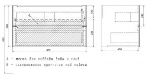 Тумба под раковину Uperwood Tanos 90 см, подвесная, белая матовая в Муравленко - muravlenko.ok-mebel.com | фото 3