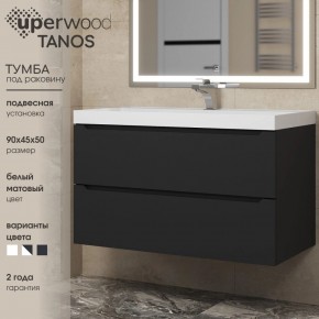 Тумба под раковину Uperwood Tanos 90 см, подвесная, черная матовая в Муравленко - muravlenko.ok-mebel.com | фото 3