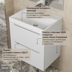 Тумба с раковиной Uperwood Tanos 50 см, подвесная, белая матовая в Муравленко - muravlenko.ok-mebel.com | фото 6