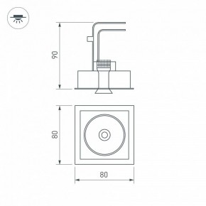 Встраиваемый светильник Arlight CL-SIMPLE-S80x80-9W Warm3000 (BK, 45 deg) 028149 в Муравленко - muravlenko.ok-mebel.com | фото 9