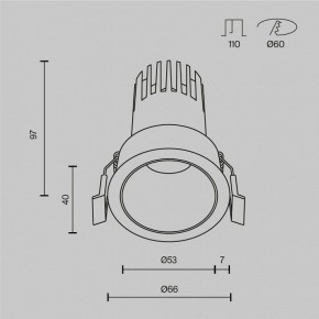 Встраиваемый светильник Maytoni Dip DL116-10W-4K-B в Муравленко - muravlenko.ok-mebel.com | фото 10