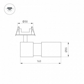 Встраиваемый светильник на штанге Arlight LGD-ARTEMIS-BUILT-FLAP-R55-12W 051797 в Муравленко - muravlenko.ok-mebel.com | фото 4