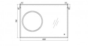 Зеркало Eclipse 100 black с подсветкой Sansa (SE1032Z) в Муравленко - muravlenko.ok-mebel.com | фото 7